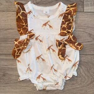 Adorable Giraffe Print Baby Romper
